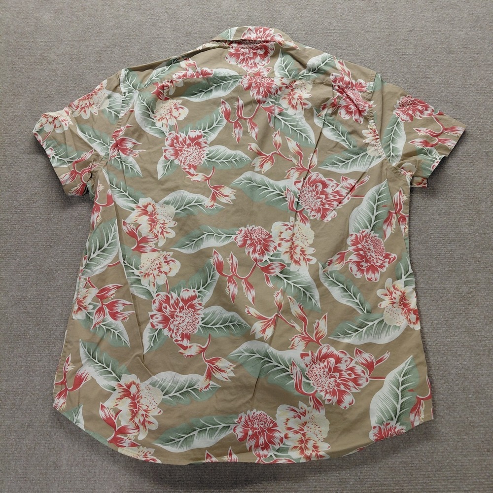 J.‎ Crew Flex Washed Men's Size L Slim Hawaiian Floral Short Sleeve Button Shirt - Picture 6 of 7